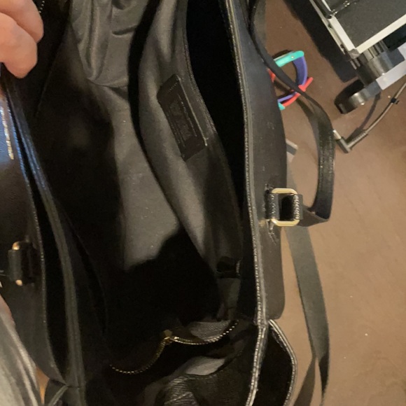 Coach diaper bag black leather barely used - Picture 3 of 4